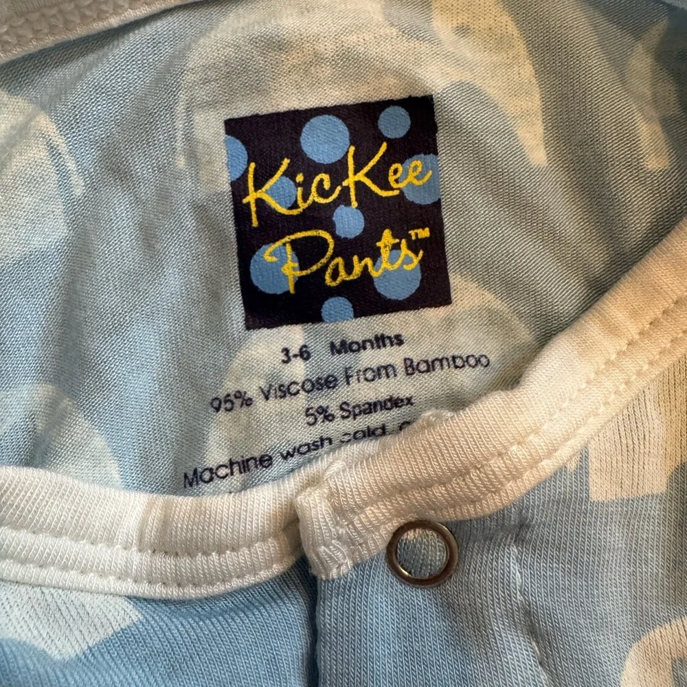 NWT Kickee Pants Pajamas Blue Elephant Baby One Piece, 3-6 months